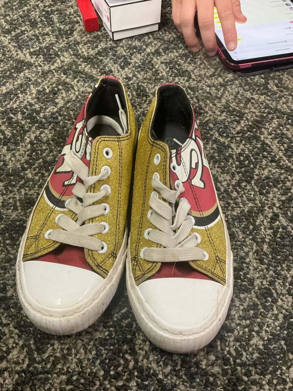San Francisco 49ers Womens Glitter Low Top Canvas Shoe ,